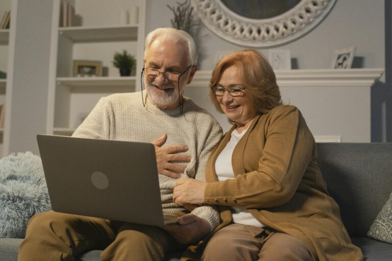 old couple on laptop