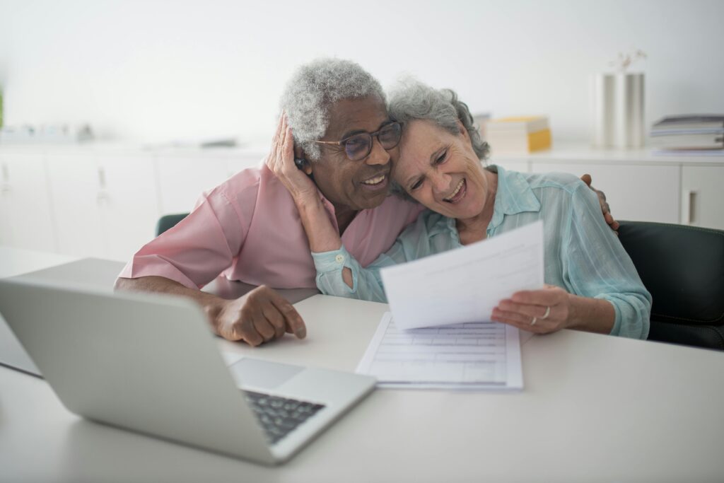 tax year wills review couple reviewing legal documents at home